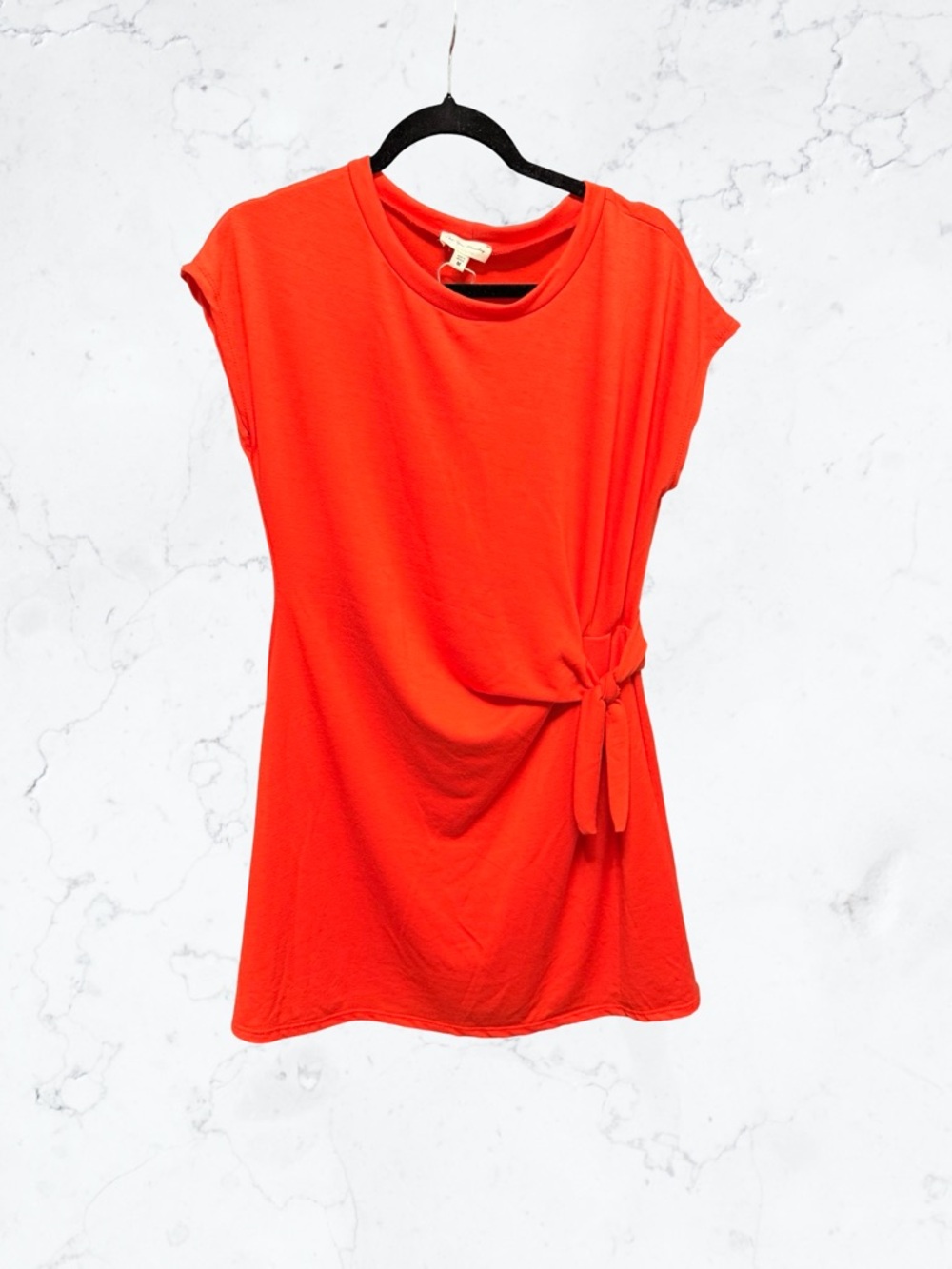 See You Monday Side Tie Mini Dress Orange Cap Sleeve NWOT Size Medium